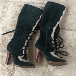 Emerald Green Shearling Marc Jacobs Boots